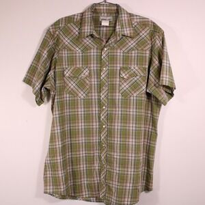 Vintage Wrangler Wrancher Shirts Mens‎ XLT Green Snap Western Cowboy Rodeo Y2K